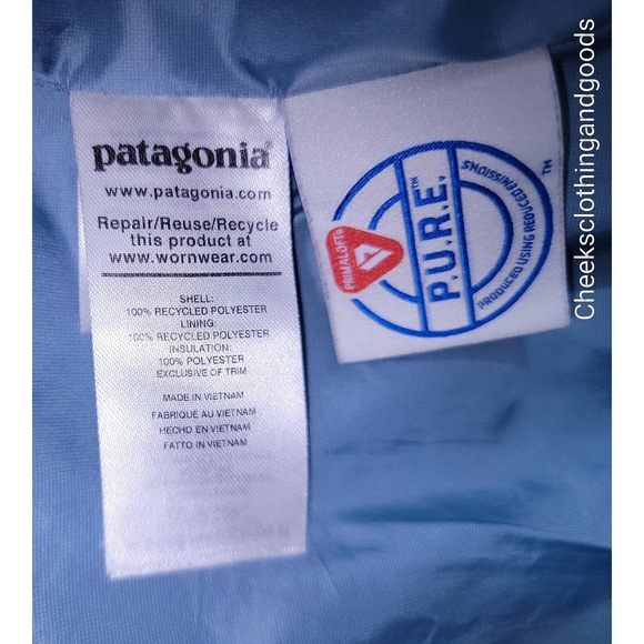 Patagonia XS Blue Nano Puff Full Zip Quilted Puffer Primaloft Vest Mens X-SMALL - Picture 6 of 8